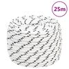 vidaXL Braided Boat Rope White 12 mmx25 m Polyester
