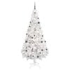 vidaXL Artificial Pre-lit Christmas Tree with Ball Set White 180 cm PVC