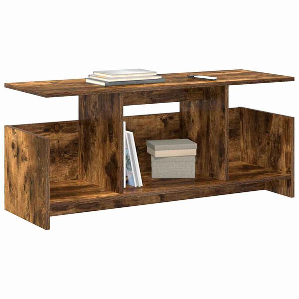 vidaXL TV Stand Smoked Oak 102 x 35 x 45 cm Engineered Wood