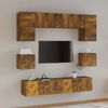 vidaXL 8 Piece TV Cabinet Set Smoked Oak Engineered Wood