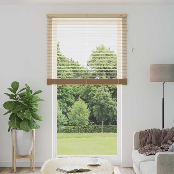 vidaXL Venetian Blind Manual Light Brown with Pattern 213 x 110 cm PVC