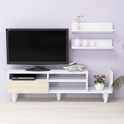 Homemania TV Stand Set Lena 148.2x29.5x45 cm White and Oak