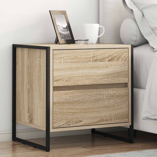 vidaXL Bedside Table Sonoma 50 x 39.5 x 50 cm Engineered Wood