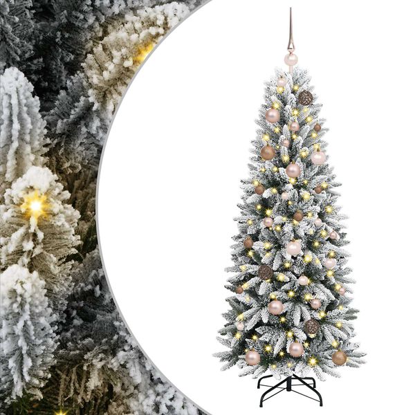 vidaXL Artificial Christmas Tree with 150 LEDs with Stand White 150 cm