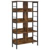 vidaXL Bookshelf Smoked Oak 82 x 32 x 144.5 cm Engineered Wood