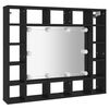 vidaXL LED Mirror Cabinet Black 91x15x76.5 cm