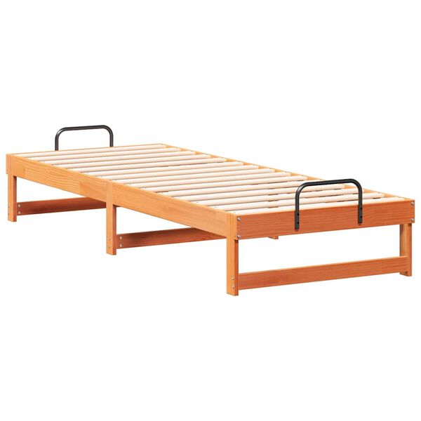 vidaXL Bed Frame Brown 80 x 210 cm Solid Pine Wood