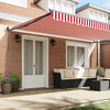 vidaXL Retractable Awning Red and White 500 x 300 cm Fabric and Metal