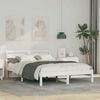 vidaXL Bed Frame with Headboard White 135 x 190 cm Solid Pine Wood