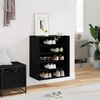 vidaXL Shoe Cabinet Black Oak 60 x 35 x 70 cm Engineered Wood