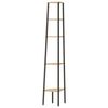 vidaXL 5-Tier Corner Shelf Light Brown and Black 45.5x31.5x180 cm