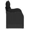 vidaXL Garden Sofa Black 121 x 62 x 69cm Poly Rattan