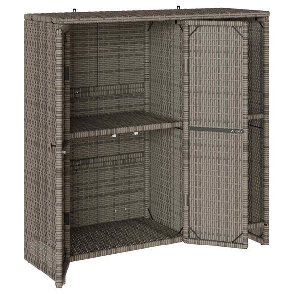 vidaXL Storage Cabinet with Shelf Grey 100 x 36 x 102 cm Rattan