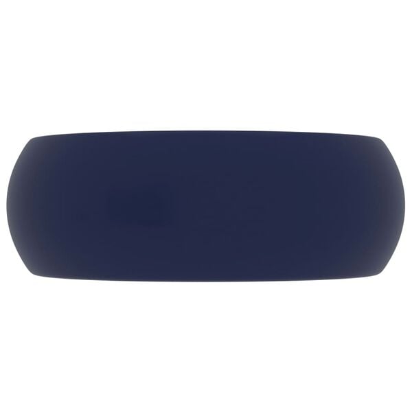 vidaXL Luxury Wash Basin Round Matt Dark Blue 40x15 cm Ceramic