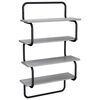 vidaXL 4-Tier Wall Shelf Grey Sonoma 80 x 24.5 x 104 cm