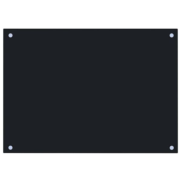 vidaXL Kitchen Backsplash Black 70 x 50 cm Tempered Glass