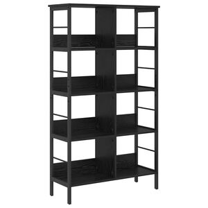 vidaXL Bookshelf 8-Tier 82 x 32 x 144.5 cm Engineered Wood Black Oak