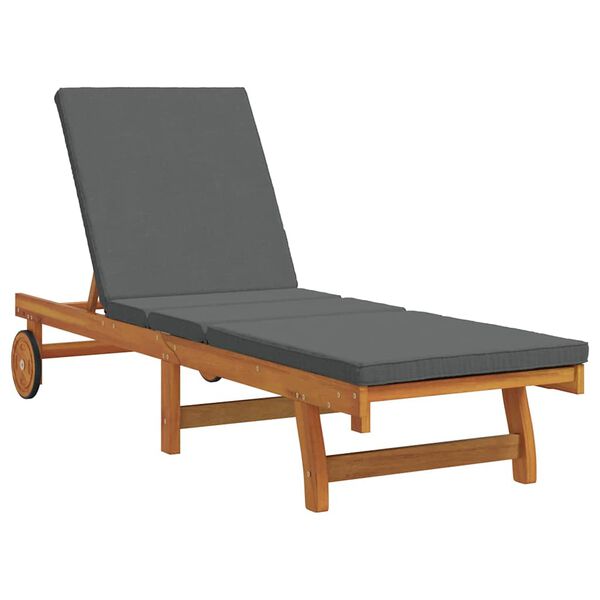 vidaXL Sun Lounger Reclining Brown 63 x 199 x 85cm Solid Acacia wood
