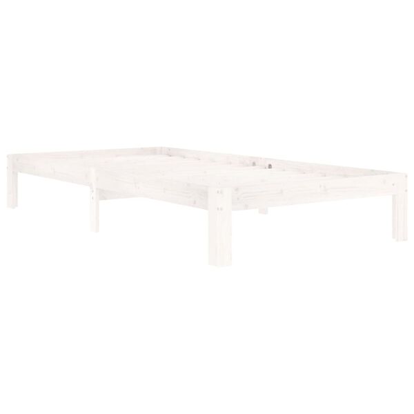 vidaXL Bed Frame without Mattress White Solid Wood Pine 100x200cm