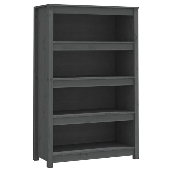 vidaXL Book Cabinet Grey 80x35x126 cm Solid Wood Pine