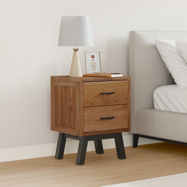 vidaXL Bedside Table Natural 40 x 35 x 55 cm Solid Teak Wood