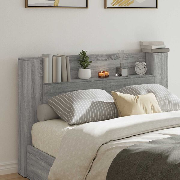 vidaXL Headboard Grey Sonoma 160 x 16.5 x 103.5 cm Engineered Wood