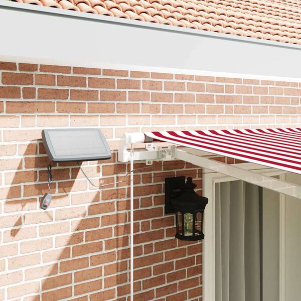 vidaXL Retractable Awning with Red and white 400 x 300 cm Fabric