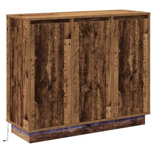 vidaXL LED Sideboard Old Wood 90 x 32 x 75 cm Engineered Wood