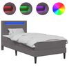 vidaXL Bed Frame with Mattress Grey 90 x 190 cm Faux Leather