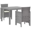 vidaXL Garden Dining Set 3 pcs Light Grey Polypropylene