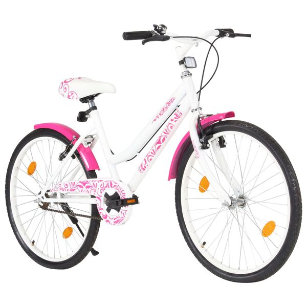 vidaXL Kids Bike 24 inch Pink and White
