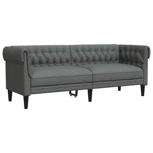 vidaXL Sofa Dark Grey 201.5 x 74.5 x 74.5 cm Polyester