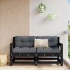 vidaXL Garden Corner Sofas 2 pcs Black Solid Wood Pine