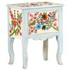 vidaXL Hand Painted Bedside Cabinet 40x30x50 cm Solid Mango Wood