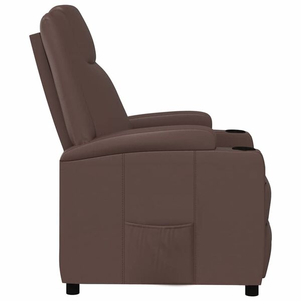 vidaXL Recliner Chair Brown Faux Leather