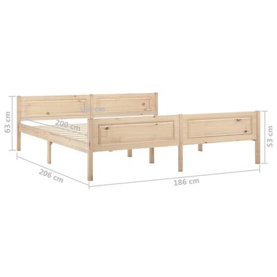 vidaXL Bed Frame Solid Pinewood 180x200 cm Super King