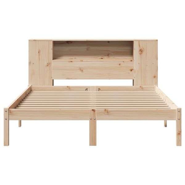vidaXL Bookcase Bed without Mattress 140x190 cm Solid Wood Pine