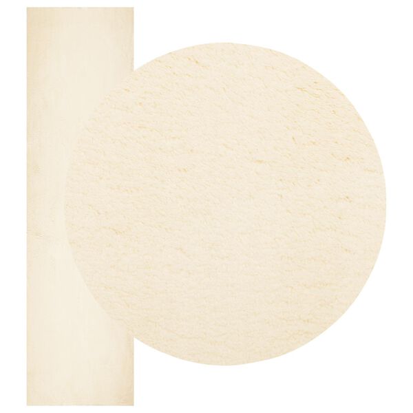 vidaXL Medium Pile Soft and Washable Rug HUARTE Cream 80 x 500 cm