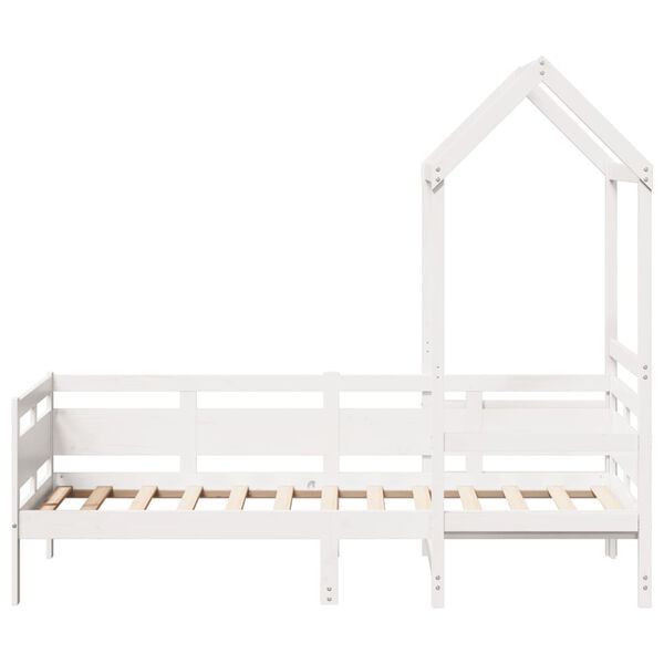vidaXL Day Bed with Roof without Mattress White 80x200 cm Solid Wood