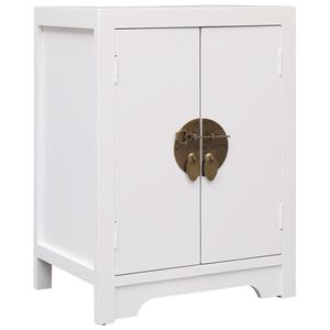vidaXL Bedside Cabinet | White | Paulownia Wood, MDF | 38x28x52 cm
