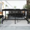 vidaXL Garden Table Black 203.5x90x110 cm Solid Wood Pine