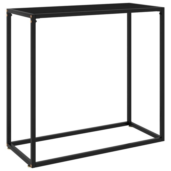 vidaXL Console Table Black 80x35x75 cm Tempered Glass