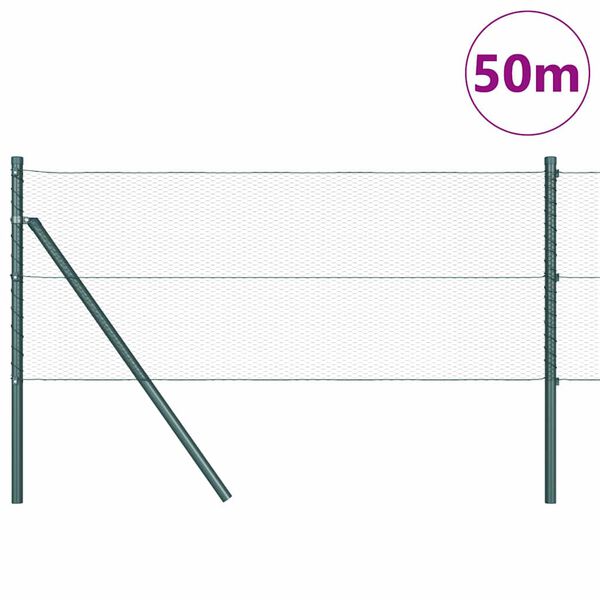 vidaXL Fence Post Green 50 x 0.6 m (13 mm mesh) Steel and PVC