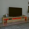 vidaXL TV Cabinet with LED Lights Sonoma Oak 230x36.5x40 cm