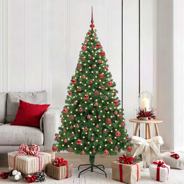 vidaXL Artificial Christmas Tree with 300 LEDs with Stand Green 180 cm
