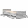 vidaXL Bed Frame without Mattress Grey Sonoma 90x190 cm Single