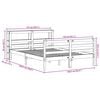 vidaXL Bed Frame without Mattress White 135x190 cm Double Solid Wood Pine