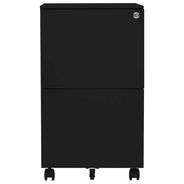 vidaXL Mobile File Cabinet Black 39x45x67 cm Steel