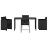 vidaXL Garden Dining Set with Cushion 5 pcs Black Poly Rattan