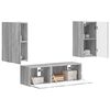 vidaXL TV Wall Cabinet Set 4 pcs Grey Sonoma Engineered Wood
